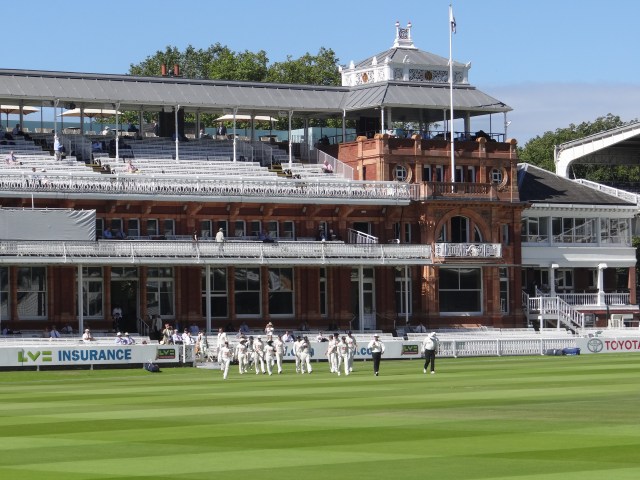 Players walk on to the field at start of play